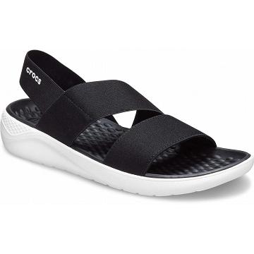 Crocs LiteRide™ Stretch Women's Sandals Black | Australia 0517VRWD